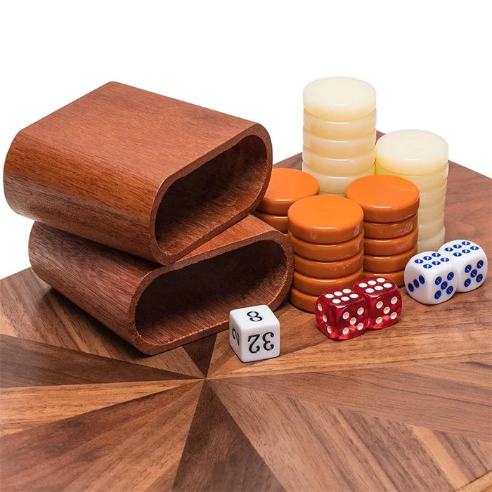 Foldable Wooden Backgammon Set 11–17 inch — Handmade, Foldable Board with Accessories