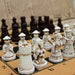 Retro Resin Chess Set with Qing Dynasty 3D Pieces — 28cm (11in) Board