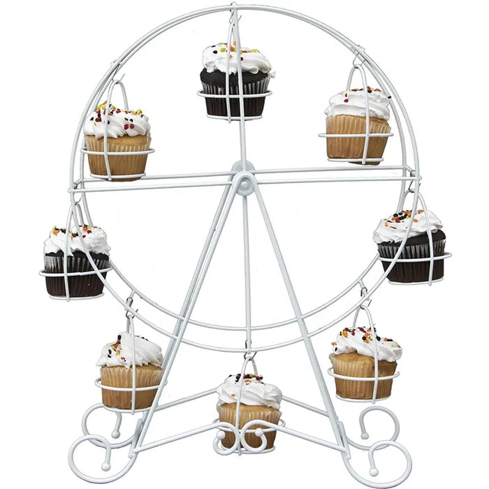 Metal Ferris Wheel Cupcake Stand — 8-Cup Display for Weddings & Parties