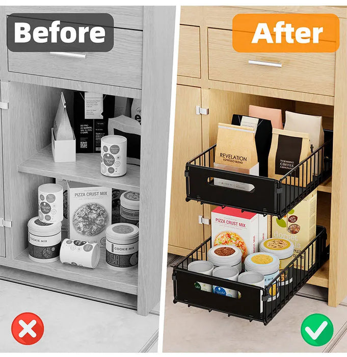 Kitchen Pull-Out Cabinet Organiser – Slide-Out Spice & Snack Storage
