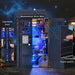 DIY Wooden Book Nook Kit — Blue Telephone Booth Miniature Bookshelf
