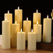 Outdoor Flameless LED Pillar Candles with Remote & Timer — Yellow Flicker, Battery-Operated (3/4pc)