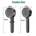 8-Mode High-Pressure Black Handheld Shower Head — Water-Saving, Fall-Resistant