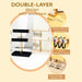 Two-Level T-Style Wooden Bangle Stand – Velvet-Lined Jewellery Display