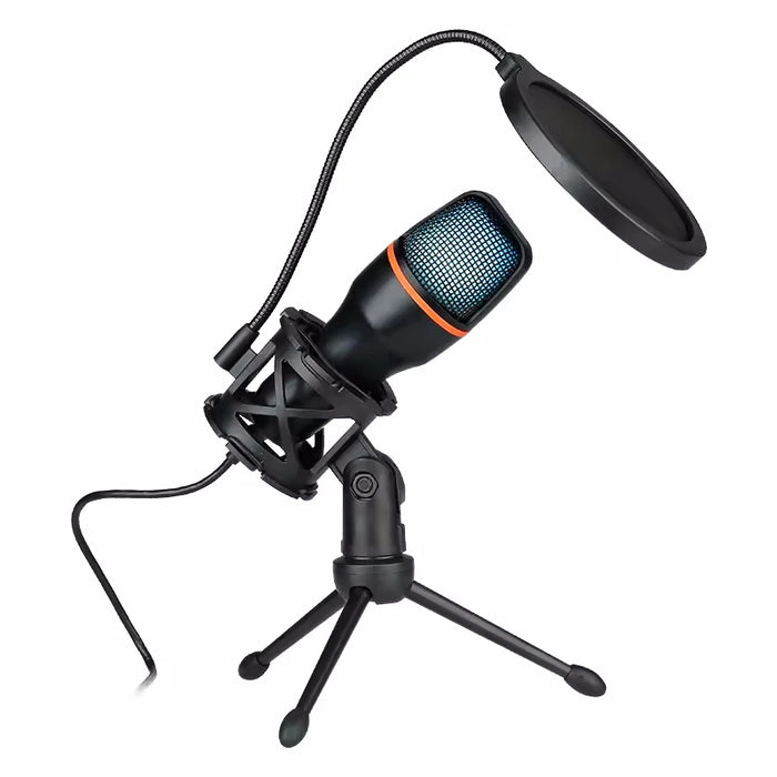 USB Condenser Microphone for PC & Laptop — Wired Streaming, Podcasting & Gaming (RGB option)