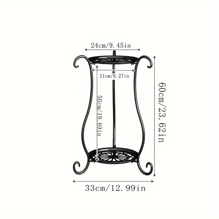Double-Layer Metal Plant Stand — Multi-Layer Floor Display (1 pack)