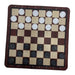 Portable Checkers Set – Wood-Grain Board (24 × 24 cm) with 24 Pieces