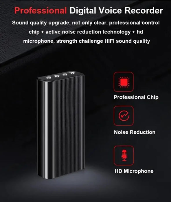 Mini Voice Recorder — 8GB Built-in, Expandable to 128GB, Noise Reduction, Magnetic