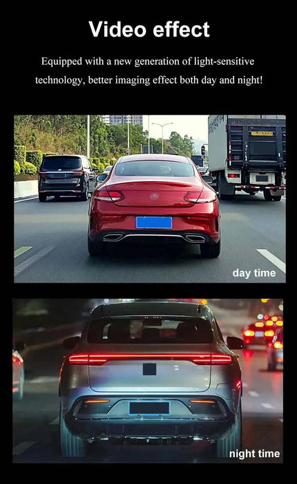 1080p Dual‑Lens Dash Cam with Wi‑Fi — Front & Cabin, Night Vision, Loop Recording