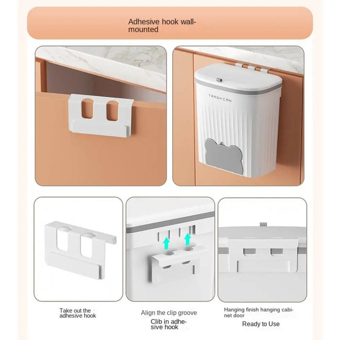 Cabinet Compost Bin with Lid — 6L or 10L, Wall‑Mount or Free‑Standing
