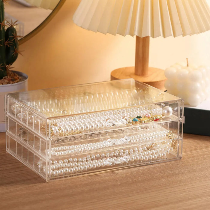 Transparent Jewellery Storage Box — Necklace Tray (3- or 5-layer)