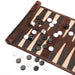 Portable Leather Backgammon Storage Bag with Lightweight Foldable Board