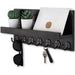 Wood Wall-Mounted Key & Mail Holder with 7 Hooks and Shelf