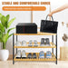 3-Tier Natural Bamboo Shoe Rack — 70 x 25 x 55 cm Space-Saving Wooden Storage