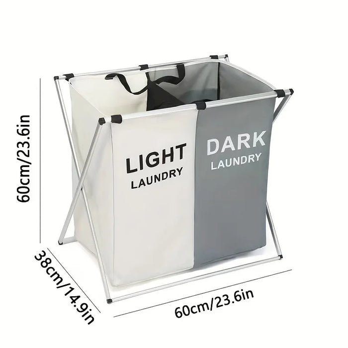Large Foldable Laundry Sorting Basket – 2 or 3 Compartments, Oxford Fabric