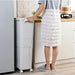 38 L Two-Tier Waste Bin with 4 Casters, White — 42 x 28.2 x 73 cm