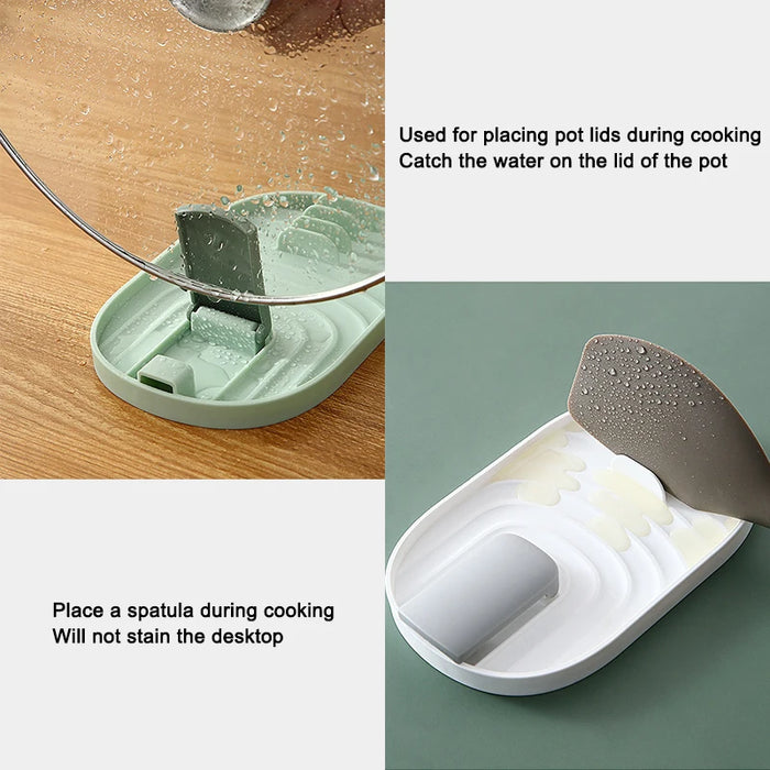 Nordic Style Pot Lid & Spoon Holder — Foldable Heat‑Resistant Rack (1 or 2pcs)