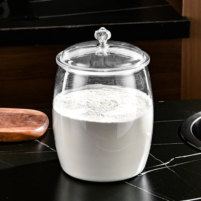 Airtight Clear Plastic Food Canister – 2.2 / 3.8 / 6.5L Flour, Cookie & Candy Jar with Lid