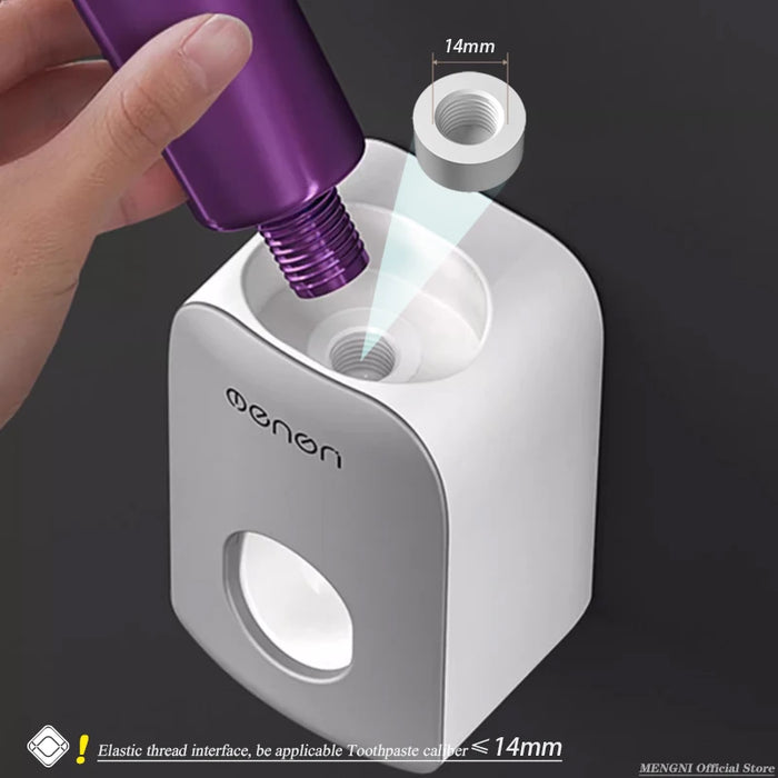 Automatic Toothpaste Dispenser & Dust‑Proof Toothbrush Holder — Wall‑Mount Squeezer Bathroom Set