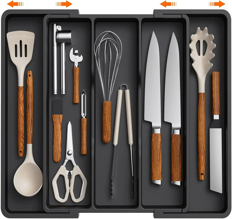 Kitchen Cutlery Drawer Organiser — Expandable, Adjustable Utensil Tray for Spoons, Forks & Knives