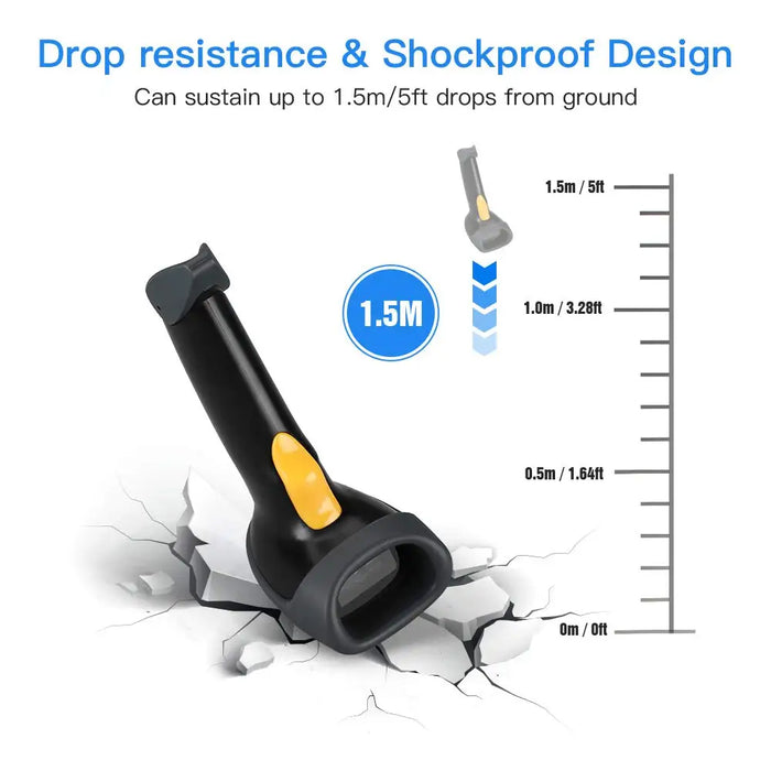 Eyoyo EY-H2 Handheld 2D USB Barcode Scanner — Wired QR, PDF417 & DataMatrix Reader for POS and Inventory