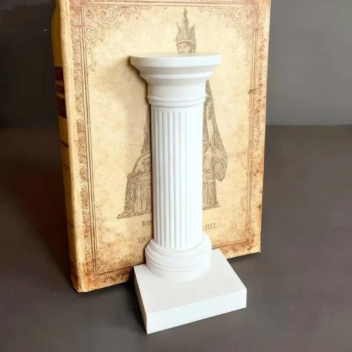 3D Printed Column Bookend (1pc) – Minimalist Desktop Book Stand, White or Black
