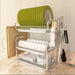 3-Tier Chrome Kitchen Drying Rack with Drip Tray