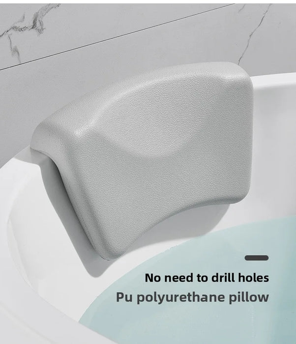 Spa Neck Bath Pillow with Suction Cups — Waterproof Polyurethane Headrest