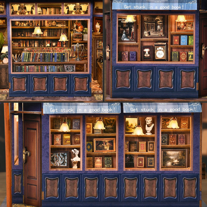 Notting Hill Book Nook 3D Wooden Puzzle DIY Bookstore Bookend Dollhouse Model