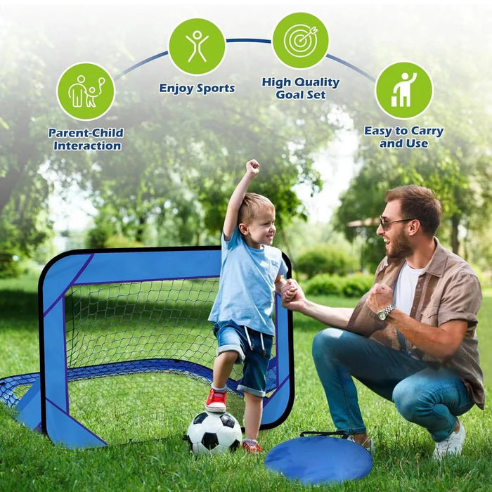 4-in-1 Pop-Up Kids Football Goal – Foldable 120×80×80cm Target Net