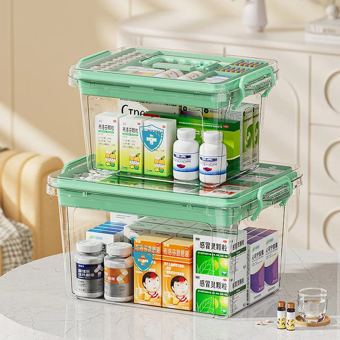 Transparent Medical Storage Box — Foldable, Large-Capacity Medicine Cabinet