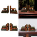 European-Style Faux Book Bookends with Drawers — Wooden Pair