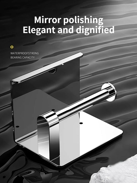 Stainless Steel Wall-Mounted Paper Towel & Toilet Roll Holder
