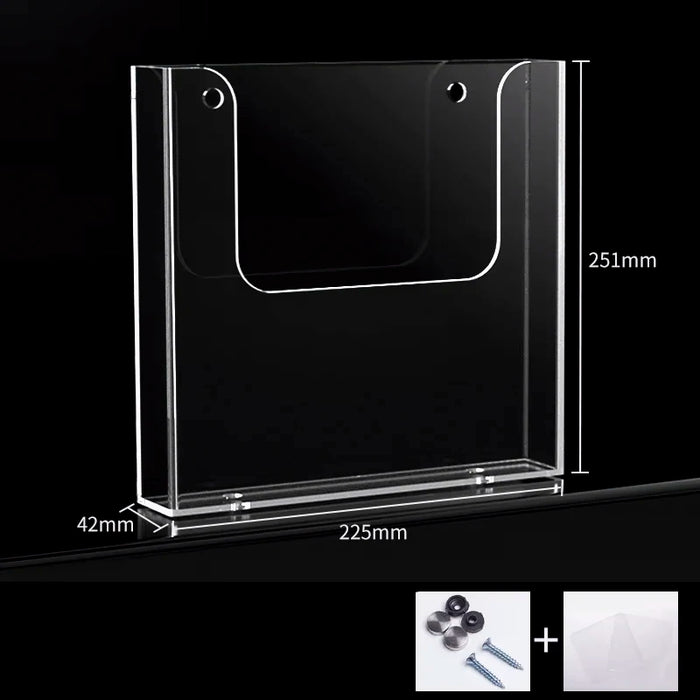 Acrylic Wall-Mounted Brochure Holder - A4/A5 Clear Flyer & Pamphlet Display