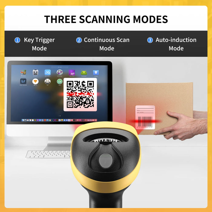 NETUM L8BL Pro Bluetooth 2D QR & PDF417 Wireless Barcode Scanner