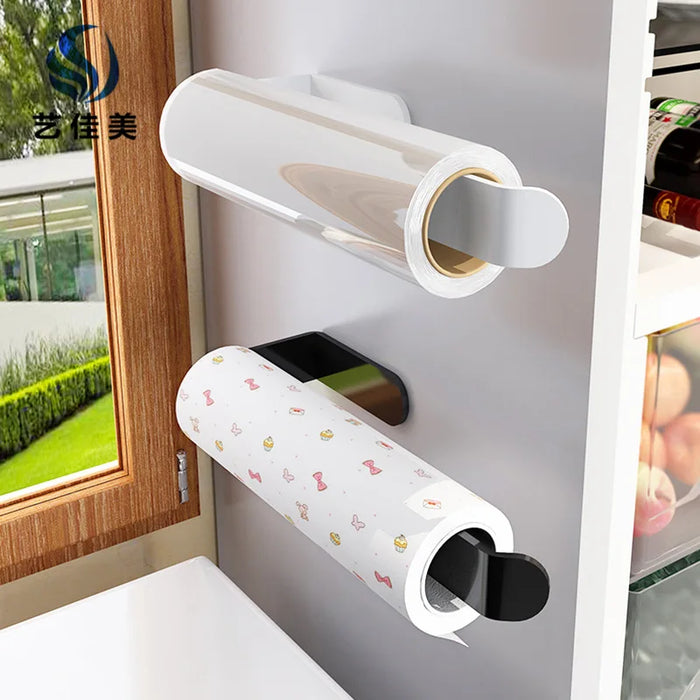 Self‑Adhesive Wall‑Mounted Tissue & Towel Holder — Space‑Saving No‑Drill (White/Black)