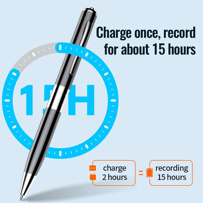 Voice‑Activated Recording Pen – Portable Digital Dictaphone with 15h Recording