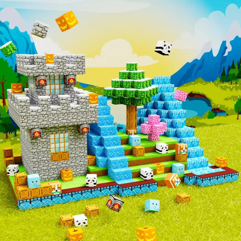 100-piece DIY Magnetic Building Block Set – Educational Construction Kit for Kids