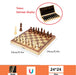Magnetic Wooden Folding Chess Set with Felted 24 x 24 cm Board — 34 Pieces, Interior Storage