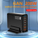 200W GaN 5‑Port USB‑C Fast Charger — Desktop Hub for MacBook Pro/Air & iPad Pro