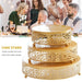 Gold Metal Cake Stand — 20/25/30cm Round Dessert Display (8cm High)