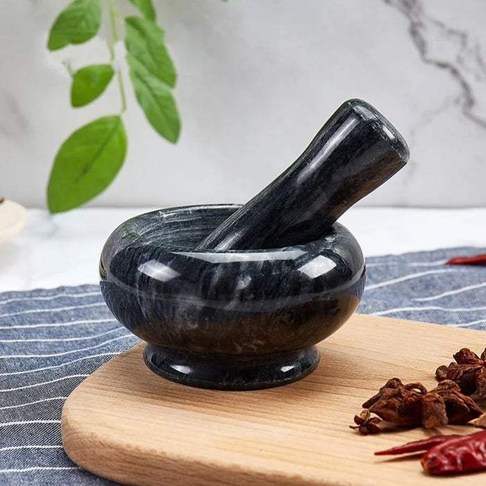 Marble Mortar & Pestle — White Marble Herb and Spice Grinder