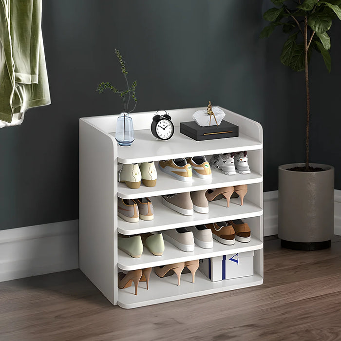 5/7/8-Tier Freestanding Shoe Rack — White MDF Organiser for Entryway