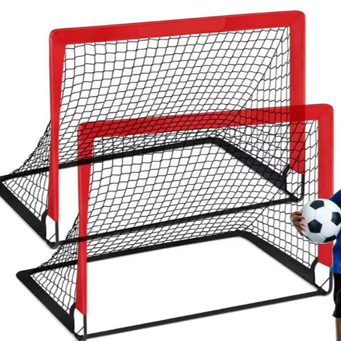 2-Pack Pop-Up Football Goals for Garden, Indoor & Outdoor