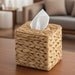 Woven Wooden Tissue Cube — Square Decorative Tissue Box Stand (1pc)