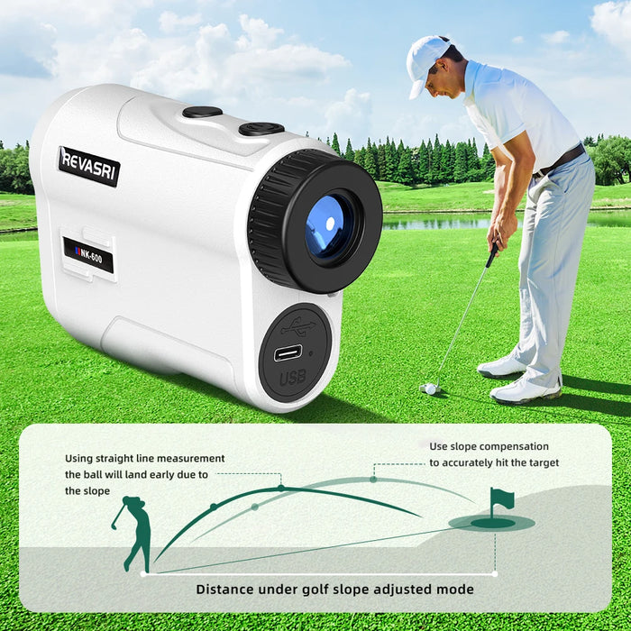 Rechargeable Golf Laser Rangefinder — 6.5×, 5–600m or 5–1000m, Type‑C