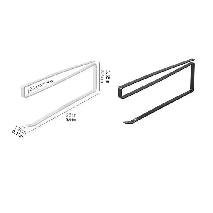 Under-Cabinet Paper Roll Holder – No‑Drill Towel & Cling Film Rack (White/Black)