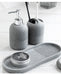 5‑Piece Bathroom Accessory Set — Dispenser, Toothbrush Holder, Tumbler, Tray & Soap Dish (Beige or Grey)