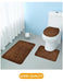 Three‑Piece Stone‑Pattern Microfibre Bathroom Mat Set — Water‑Absorbent & Non‑Slip