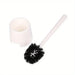 Long‑Handle Toilet Brush with Holder — Flexible Deep‑Clean, Portable (White or Black)
